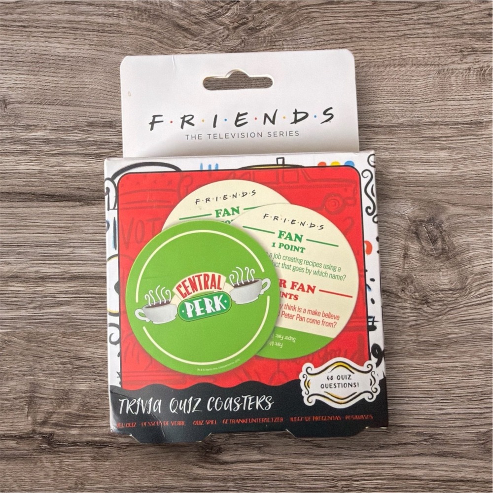 Friends TV Show Central Perk Trivia Game 20 Quiz Coasters -Open‎ Box